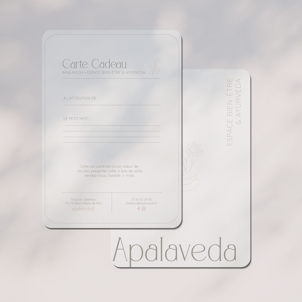 Carte cadeau apalaveda soins massage ayurveda vendee